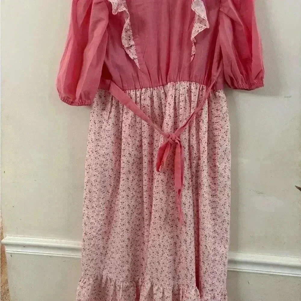 Vintage floral handmade dress size S - Picture 5 of 5